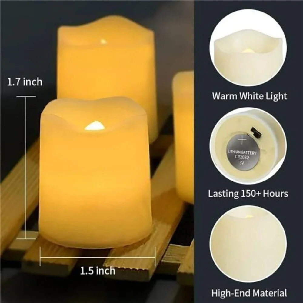 Flameless LED Votive Candles 24 Pack Battery Tea Lights for Wedding Decor